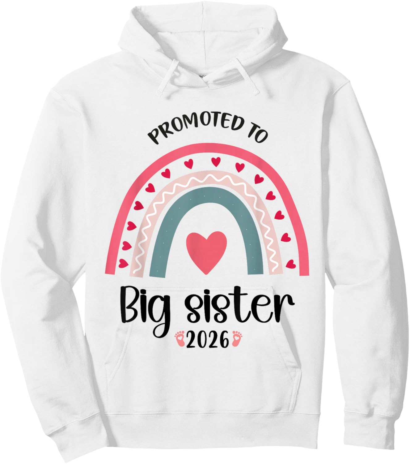 Promoted Big Sister 2026 Big Sister Announcement Hoodie - Hoodie | White