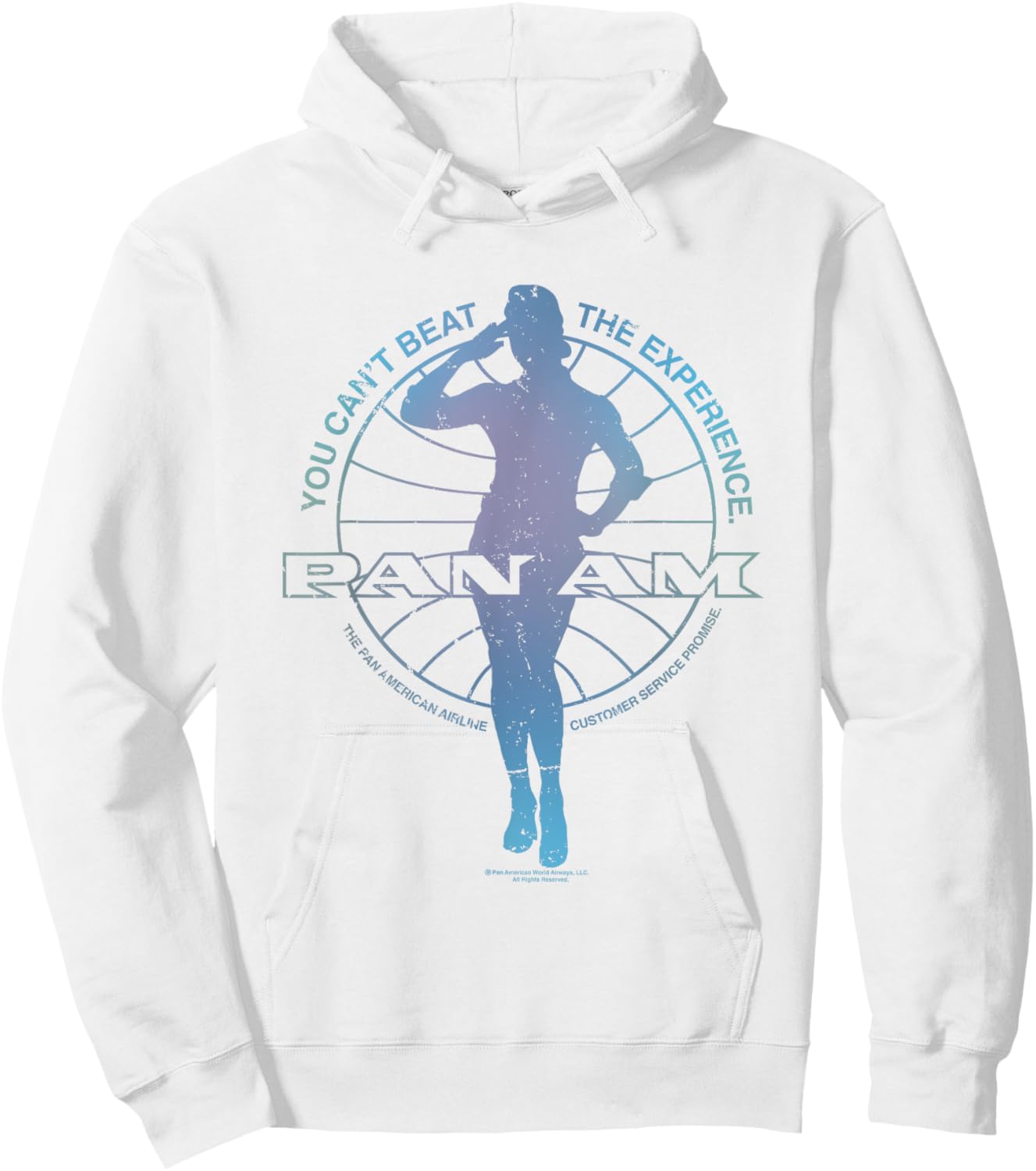 Pan Am Flight Attendant Salute Silhouette Hoodie - Hoodie | White