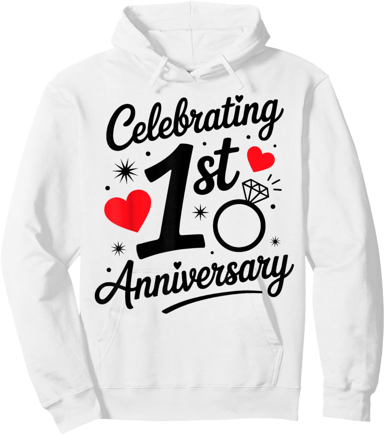 Celebrating Our 1st Year Wedding Anniversary Couple Matching Hoodie - Hoodie | White
