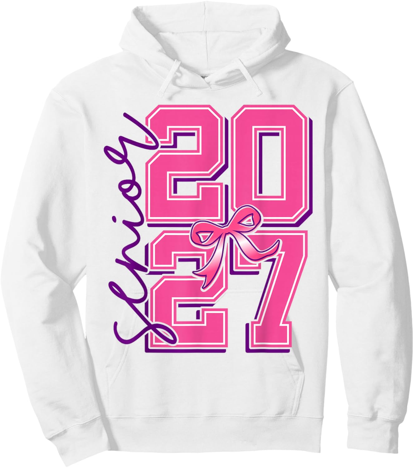 Senior Graduate Class 2027 The Final Year Pink fpr Girls Hoodie - Hoodie | White