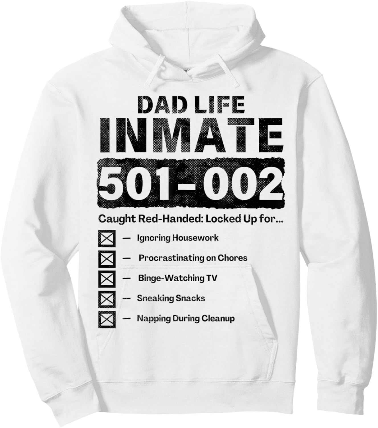 Dad Life Inmate Funny Matching Halloween Costume Hoodie - Hoodie | White