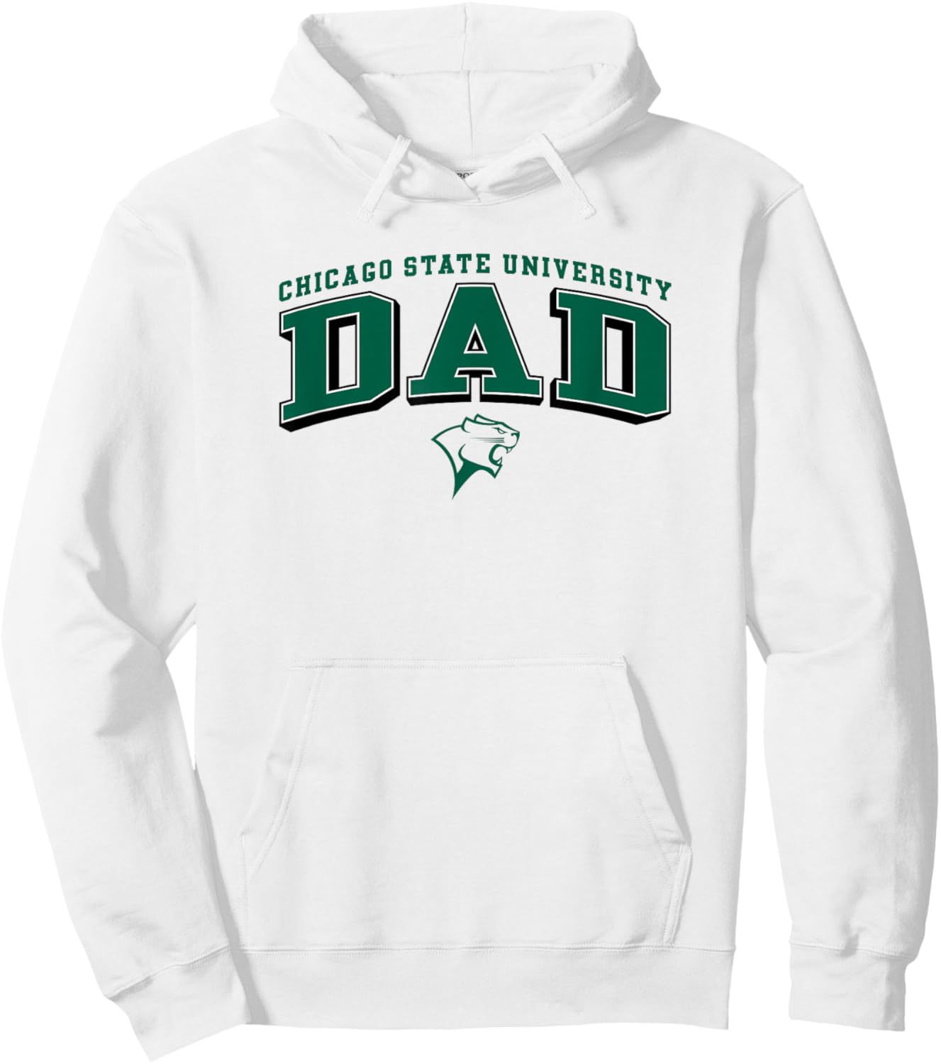Chicago State Cougars Dad Arch Gray Officially Licensed Hoodie - Hoodie | White