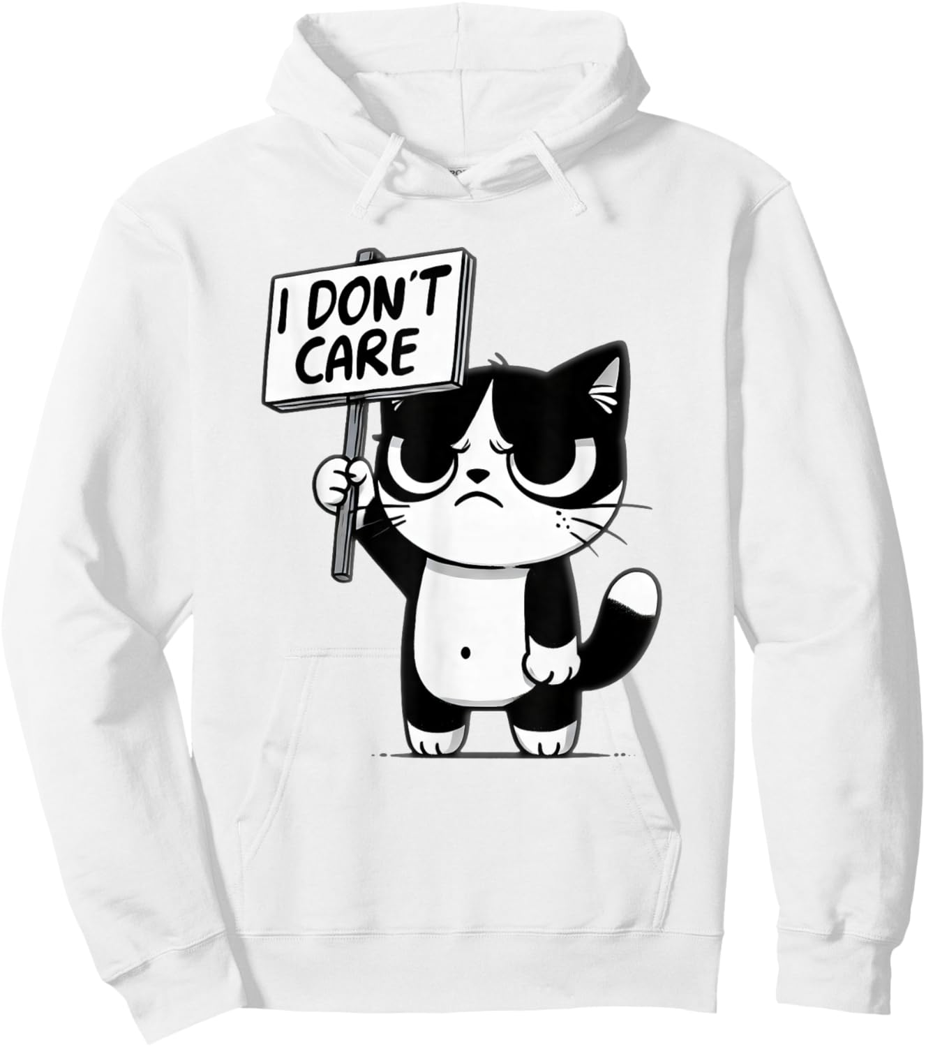 Funny Cat, Sarcastic Grumpy Mood, Family Kids Kitten Meme Hoodie - Hoodie | White
