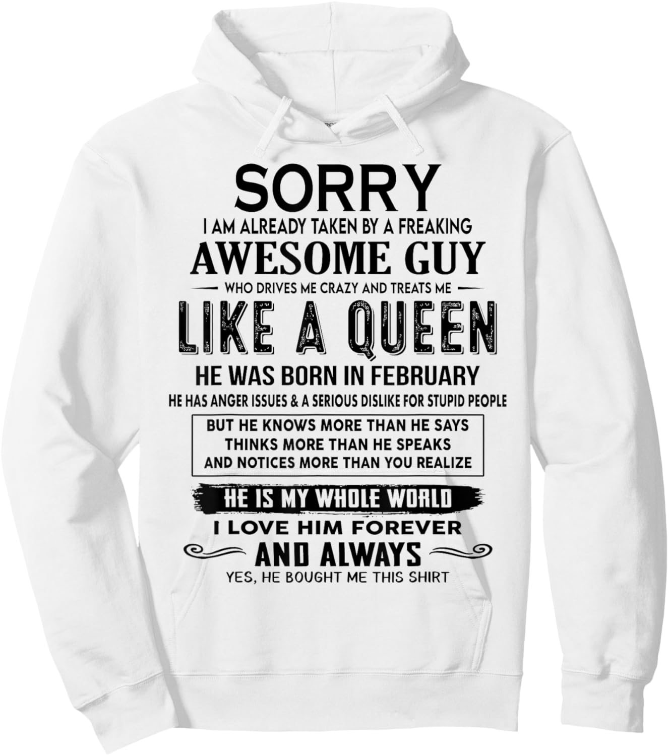Sorry I Am Already Taken By A Freaking Awesome Guy Who Drive Hoodie - Hoodie | White