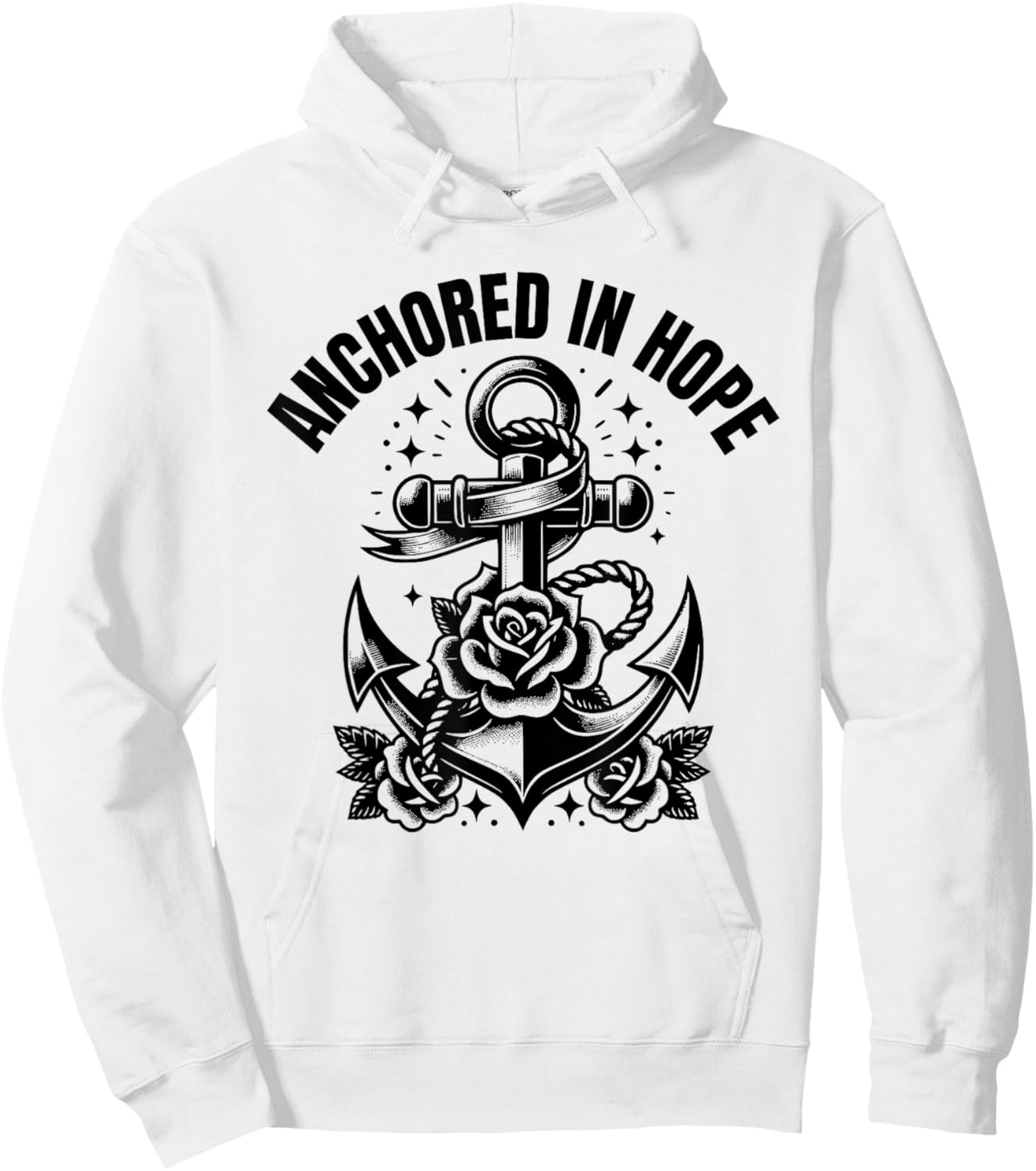 Anchored in Hope : Christian Faith Bible Hoodie - Hoodie | White