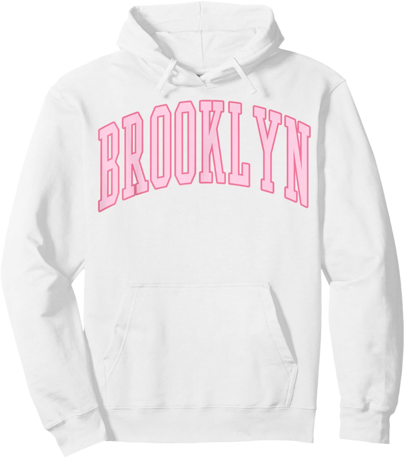 Brooklyn Vintage Preppy Varsity Pink Sports Hoodie - Hoodie | White