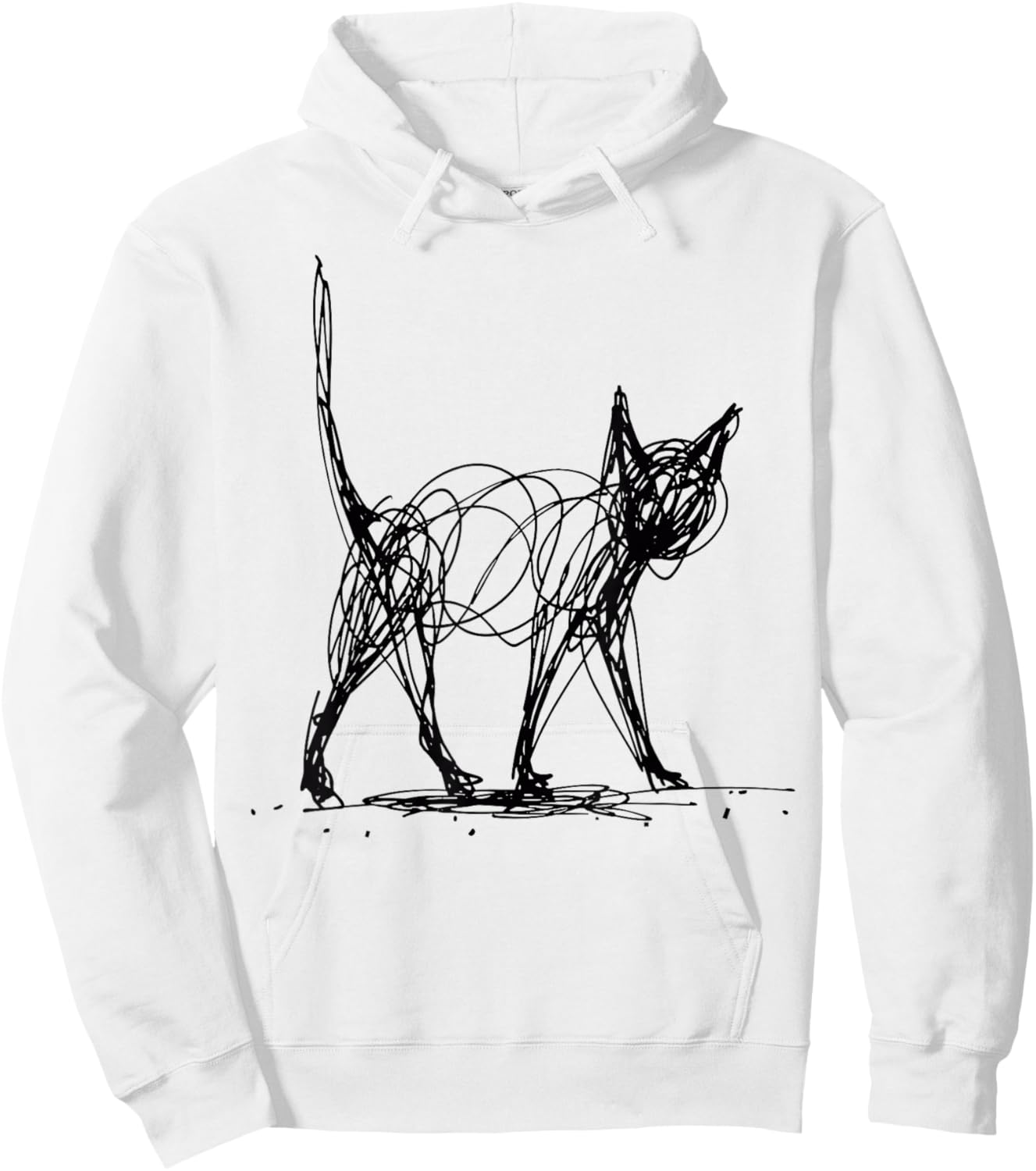 Minimalist Cat Hoodie - Hoodie | White