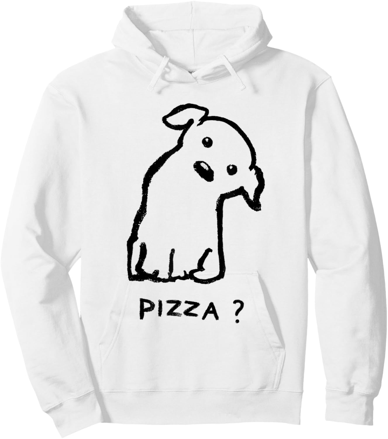 Threadless Fox Shiver Is it Pizza time? Graphic Hoodie - Hoodie | White