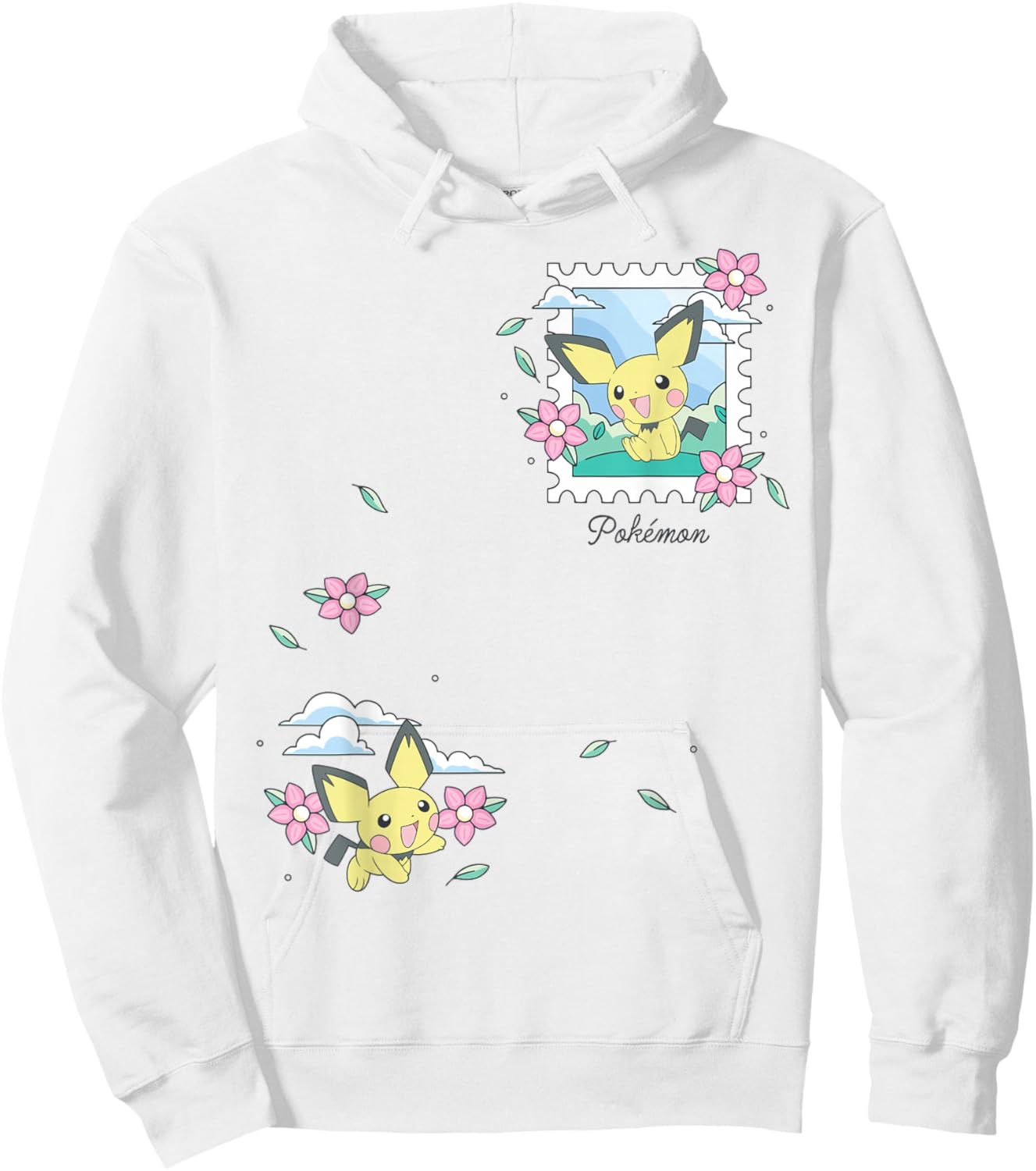 Pokémon - Pichu - Happy Pichu Florals Hoodie - Hoodie | White