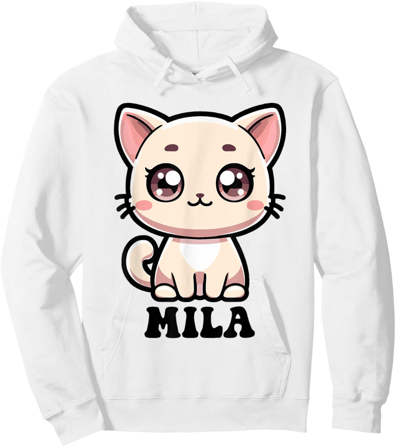 Mila Cute Kitty Cat Design for Girls Name Mila Hoodie - Hoodie | White