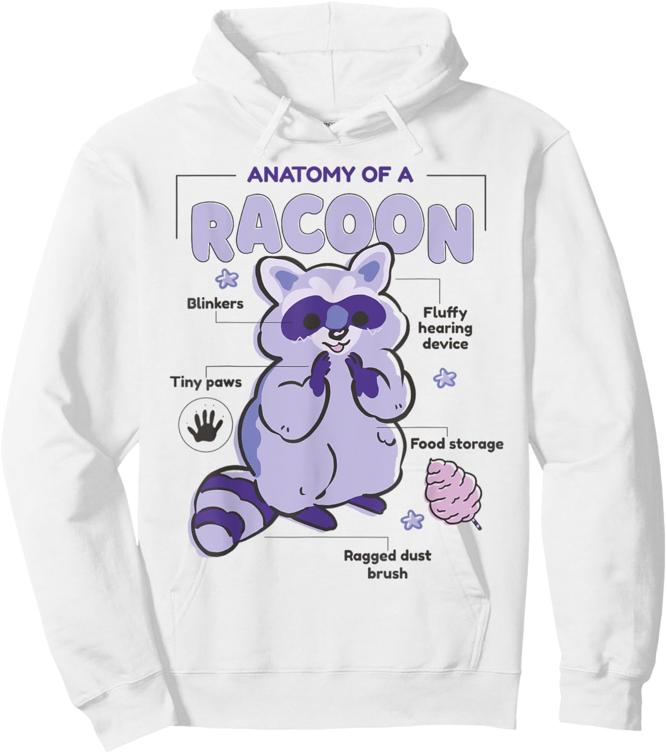 Anatomy Of A Racoon Hoodie - Hoodie | White