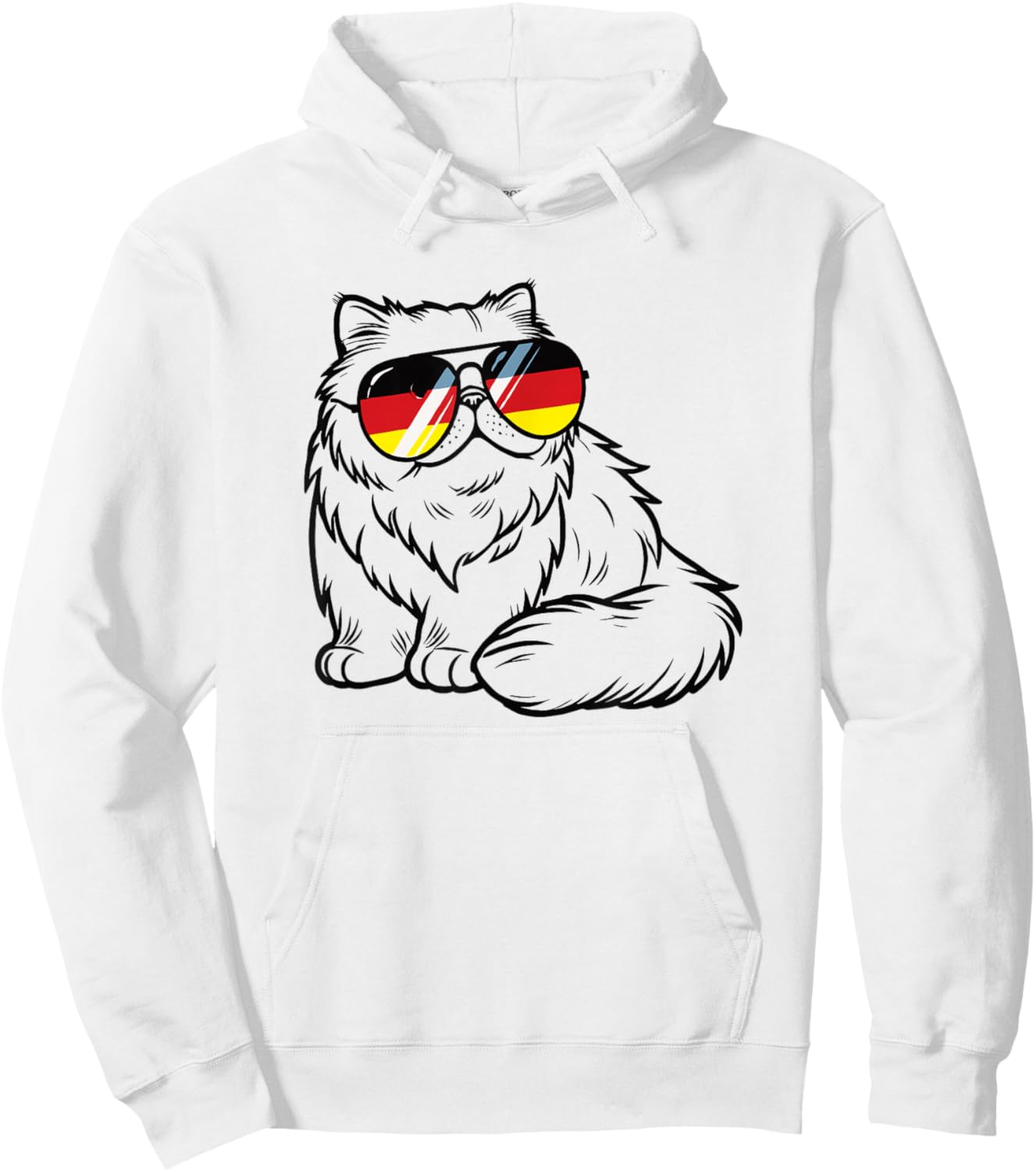 Deutsche flagge Katze deutsch Deutschland Katzen Hoodie - Hoodie | White