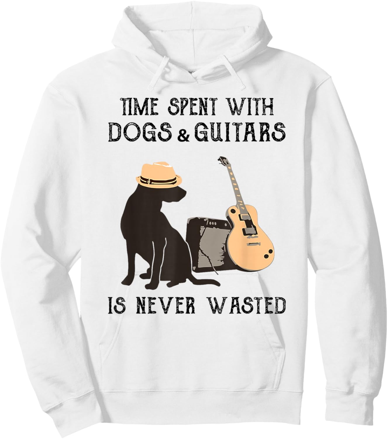 Time Spent with Dogs and Guitars is Never Wasted Hoodie - Hoodie | White