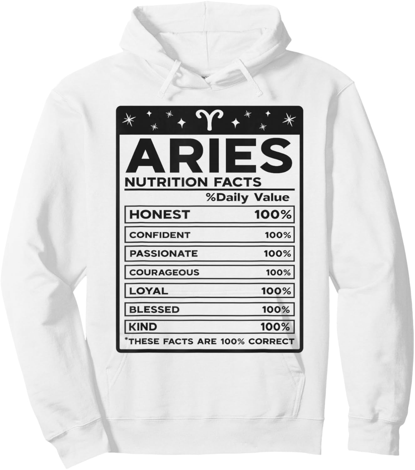 Aries Nutritional Style Zodiac Design, Aries Hoodie - Hoodie | White