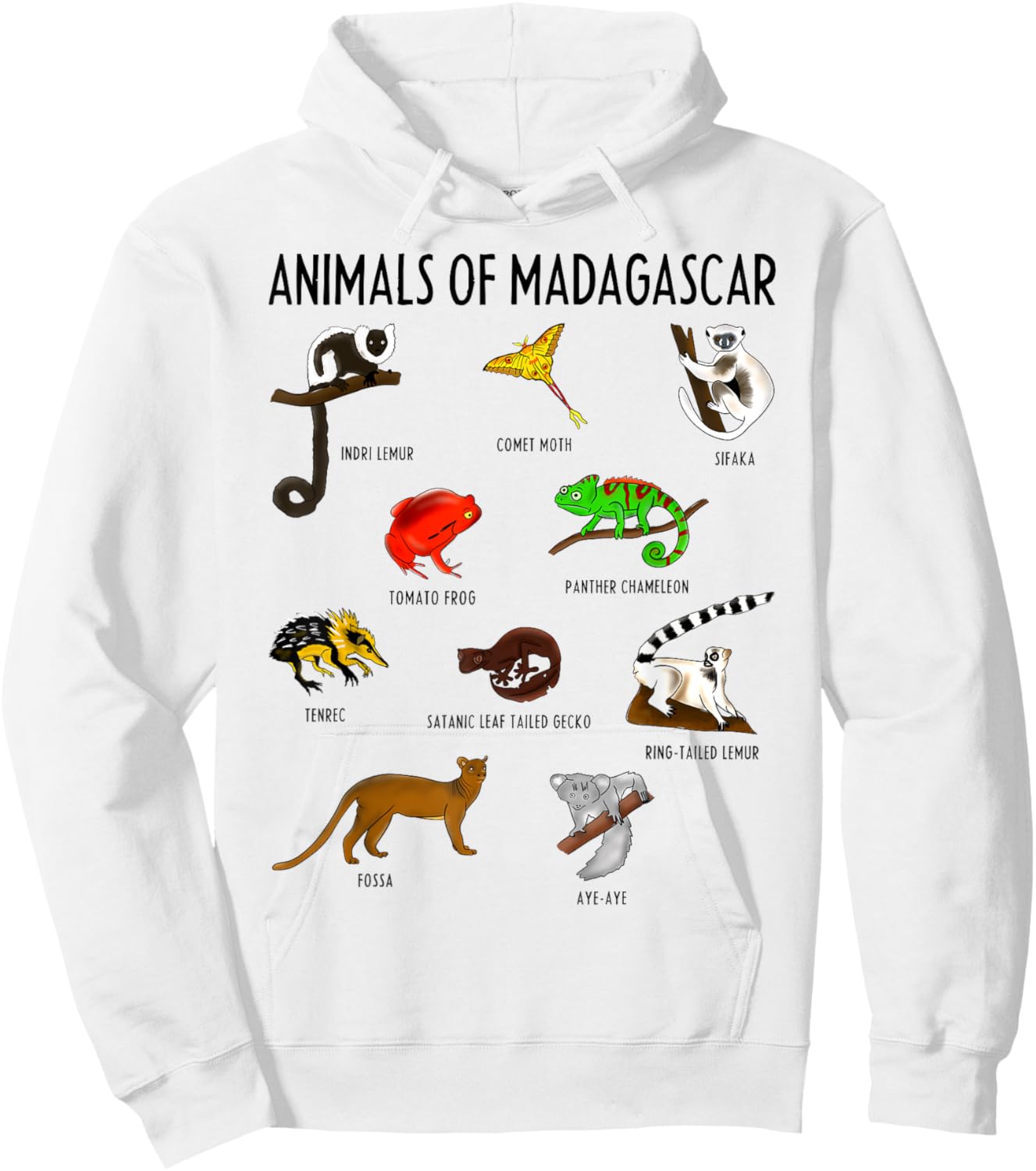 Wild Animals Educational Design for Kids Youth Teen Girl Boy Hoodie - Hoodie | White