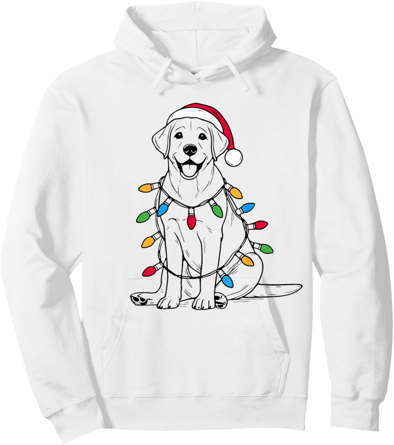 Retro Santa Labrador Retriever Christmas Lights Dog Lover Hoodie - Hoodie | White
