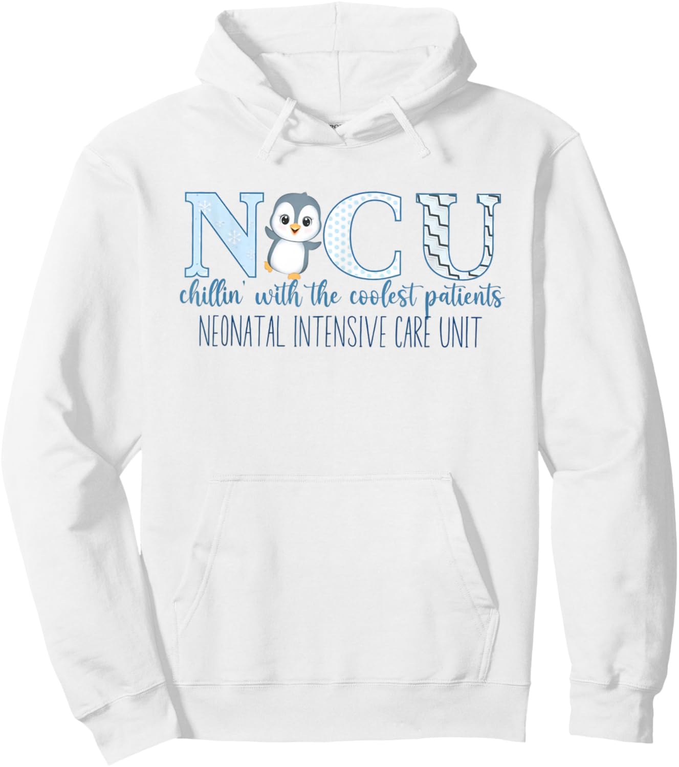 Winter NICU Nurse Cute Penguin Nurse NICU Holiday Christmas Hoodie - Hoodie | White