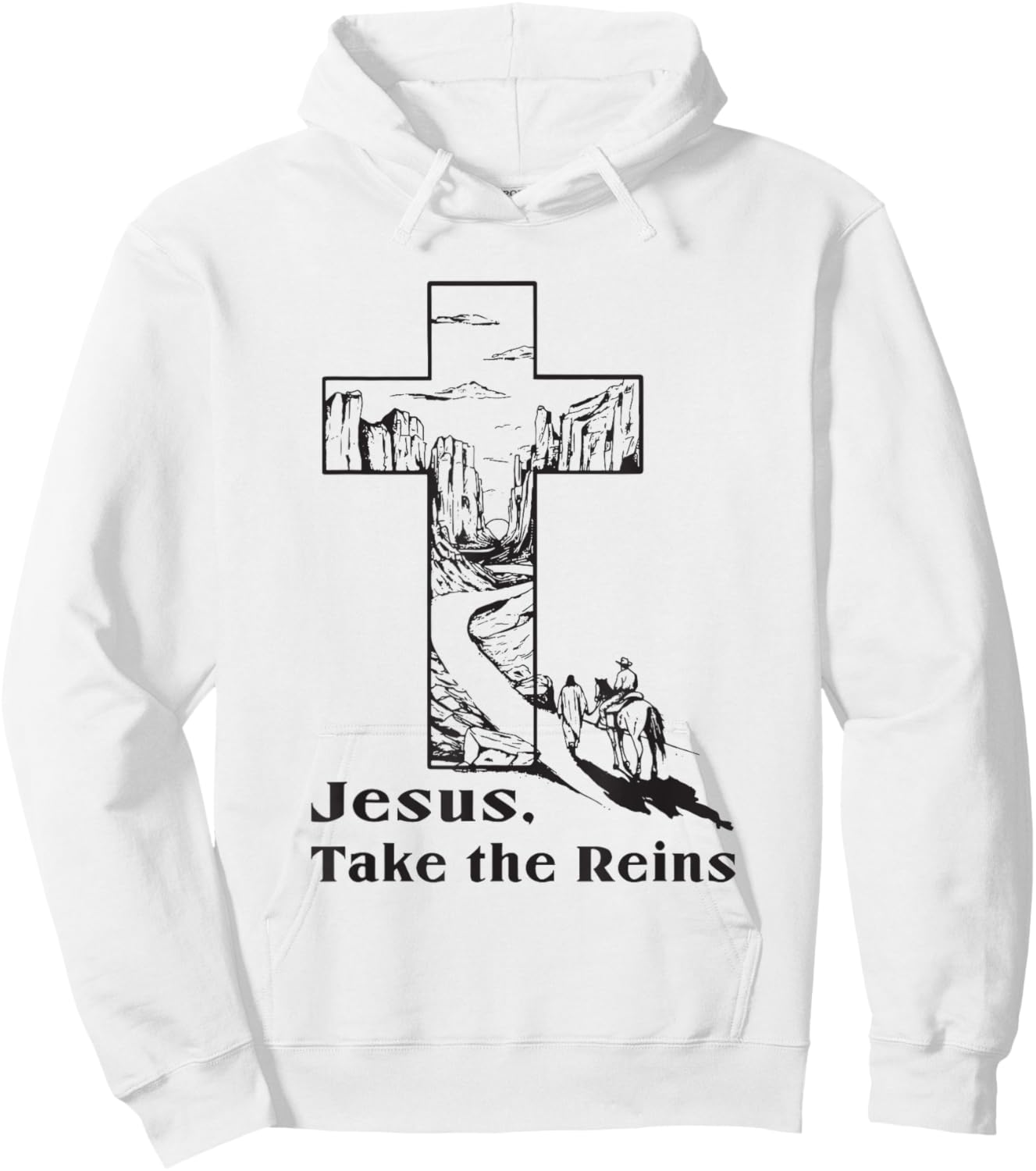 Jesus Take the Reins Religious Christian Hoodie - Hoodie | White