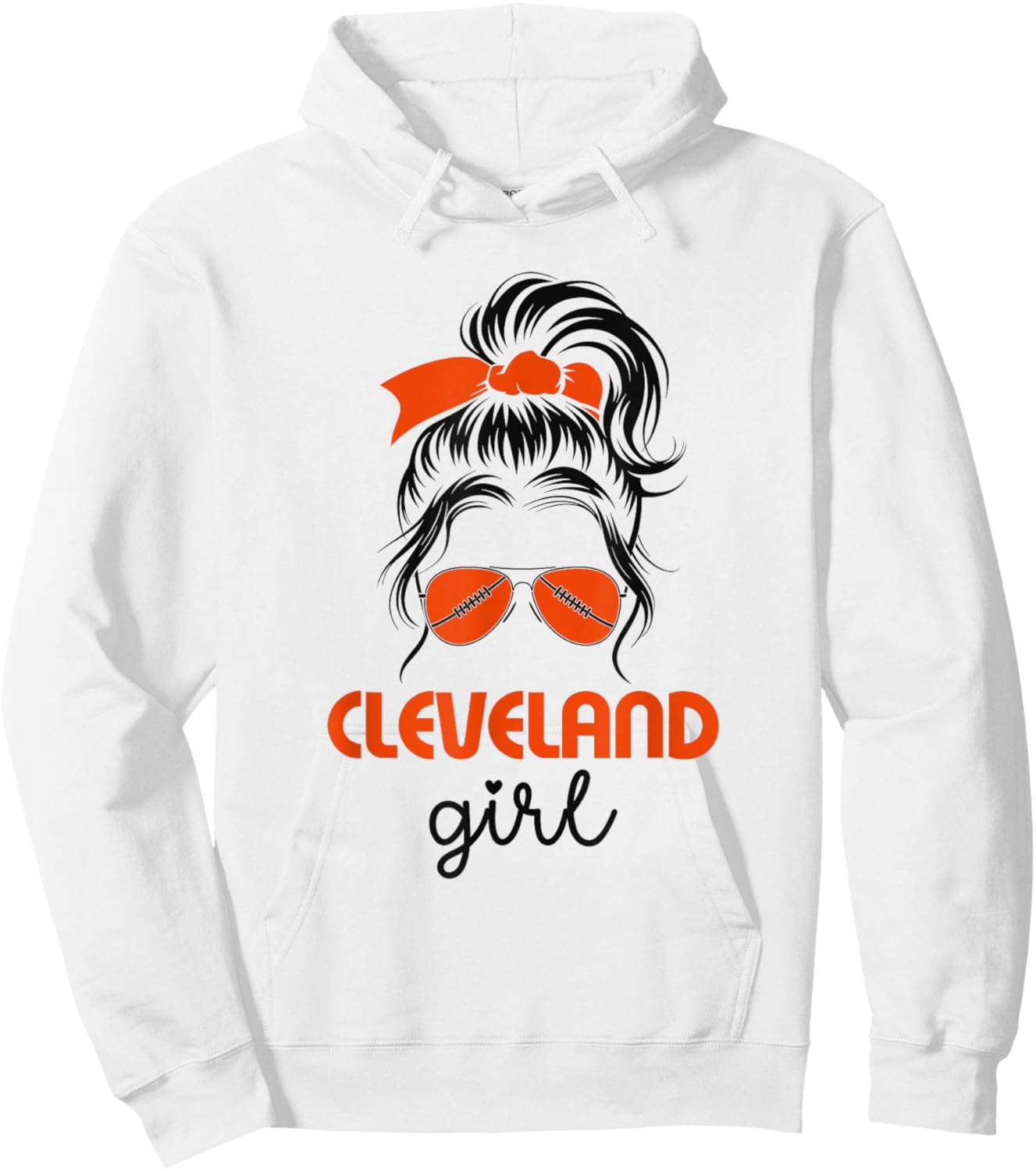 Cleveland Girl Messy Bun - Love Cleveland Ohio Hoodie - Hoodie | White
