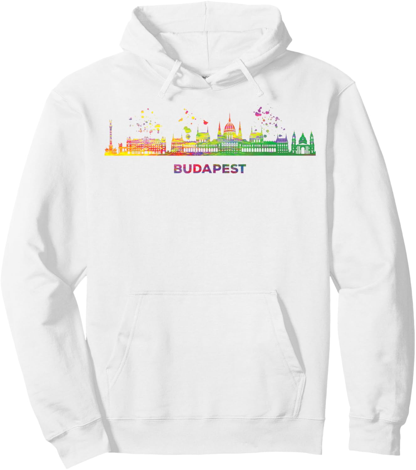 Budapester Skyline Colorful Cityscape Budapest Hoodie - Hoodie | White