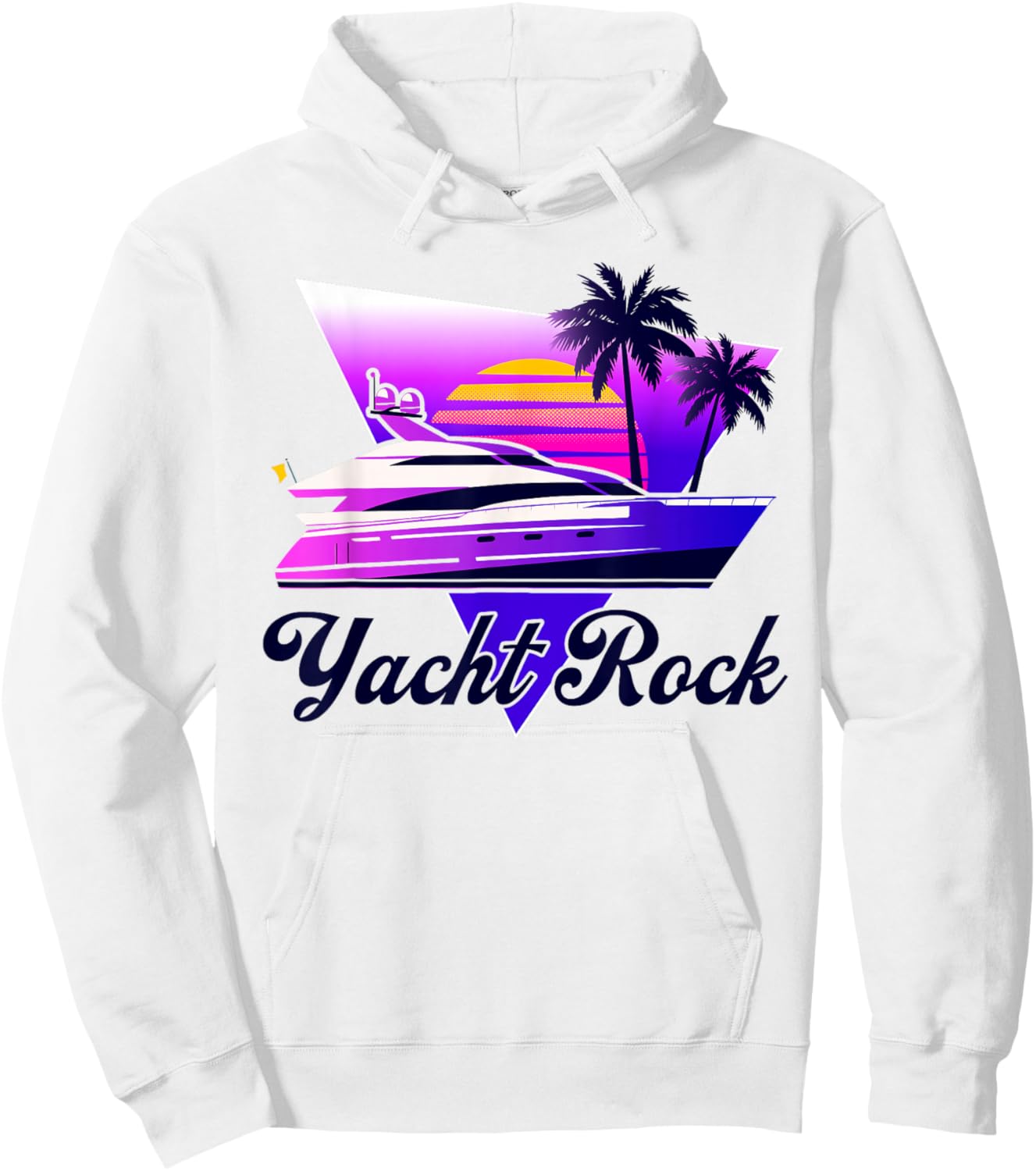 Yacht Rock Party Retro Style, 70s 80s Soft Rock Retro, Fun Hoodie - Hoodie | White