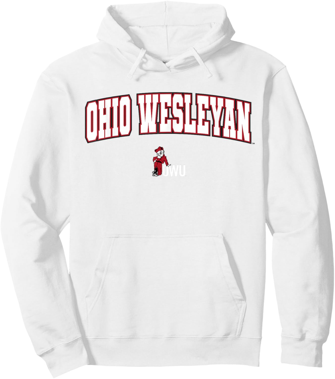 Ohio Wesleyan University Battling Bishops Arch Logo Hoodie - Hoodie | White