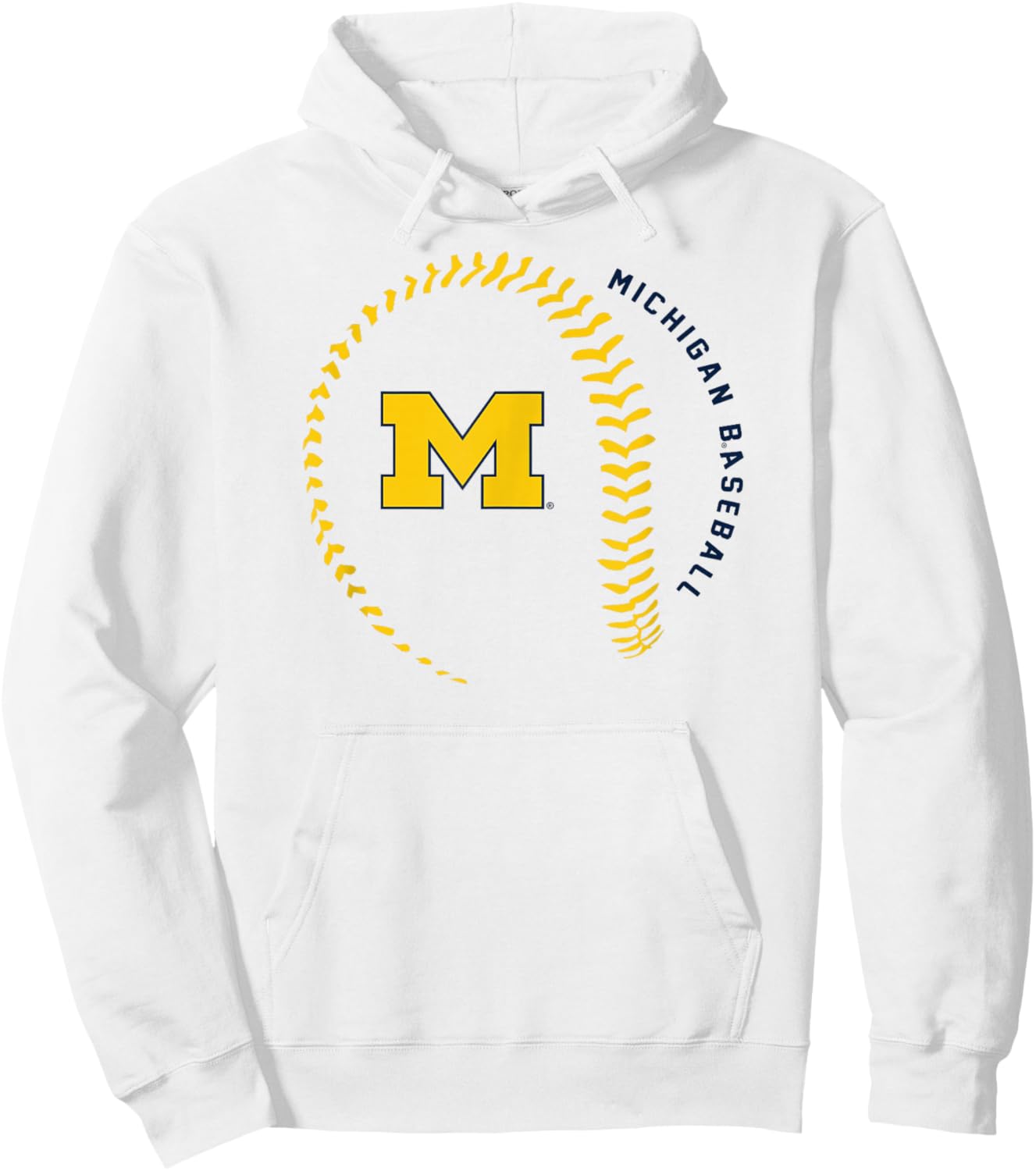 Michigan Wolverines Baseball Fastball White Hoodie - Hoodie | White