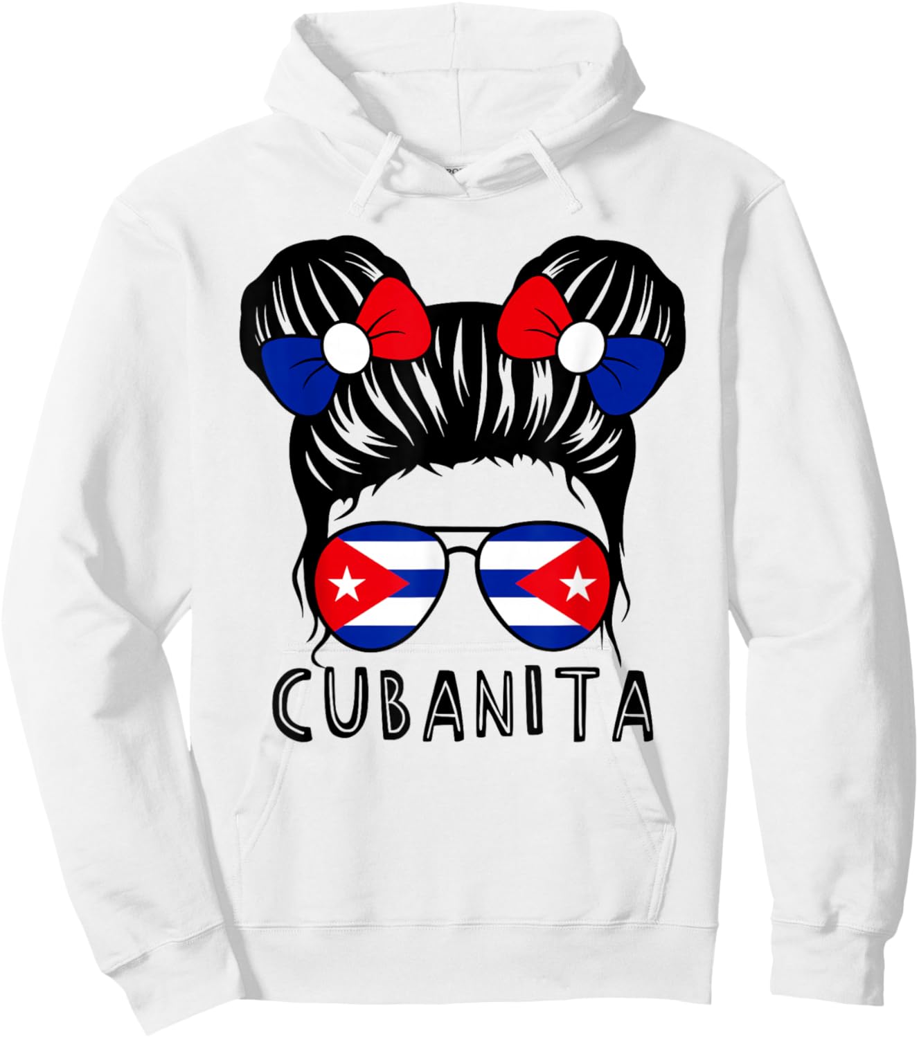 Cubanita Cuban Girl Cuba Flag Mes De La Herencia Hispana Hoodie - Hoodie | White