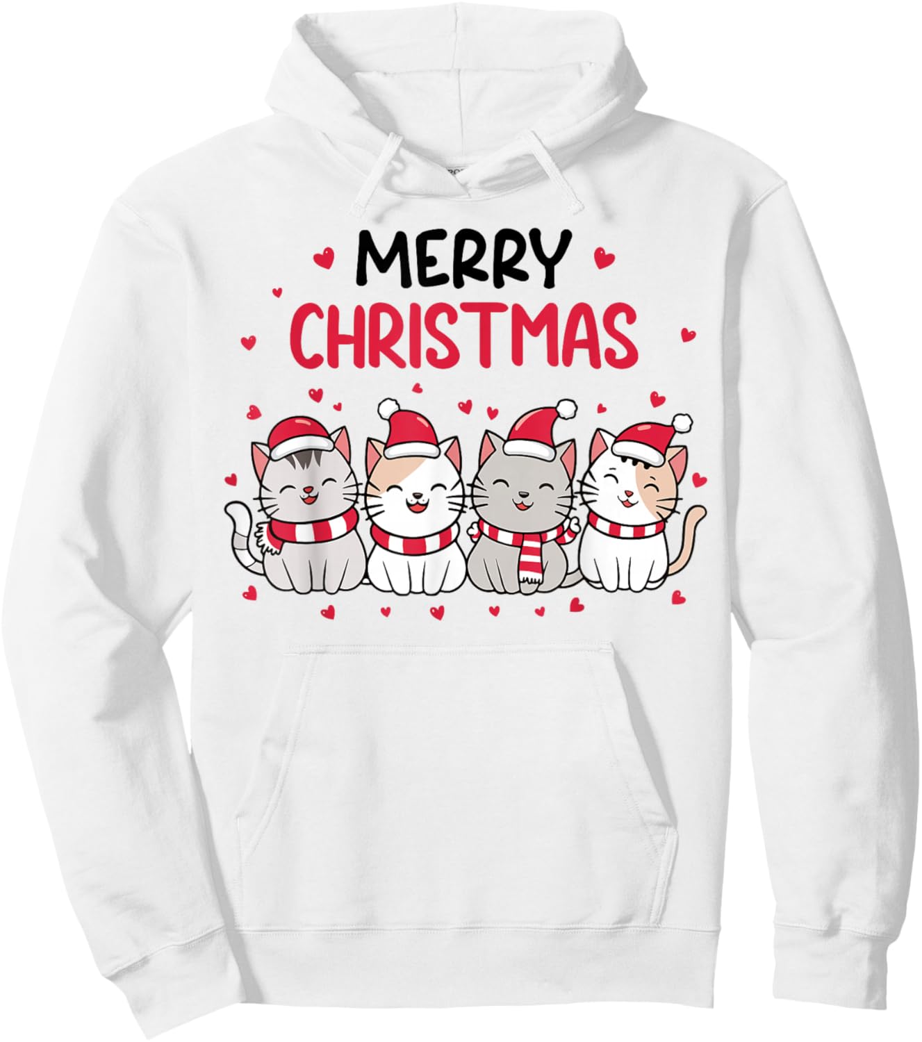 Merry Catmas Merry Christmas Tree Cat Lover Cat Mom Cat Dad Hoodie - Hoodie | White