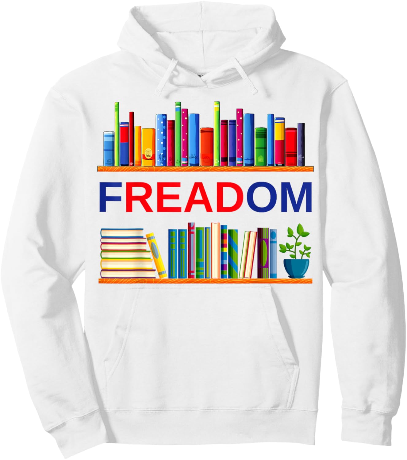 Freadom Anti Ban Books Freedom to Read Book Lover Reading Hoodie - Hoodie | White