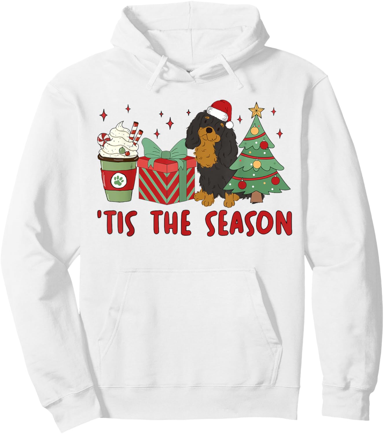 Cavalier King Charles Spaniel Christmas Tis The Season Dog Hoodie - Hoodie | White