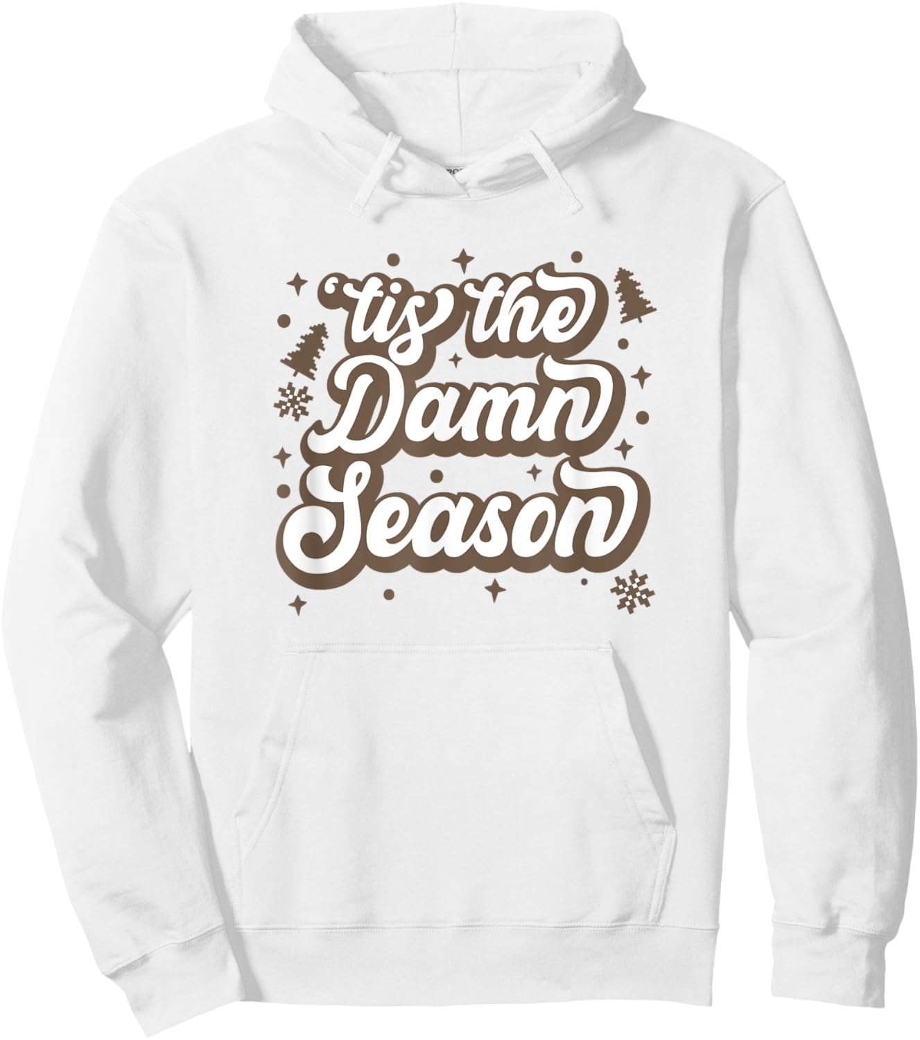 Tis the Damn Season Preppy Football Christmas College Girl Hoodie - Hoodie | White