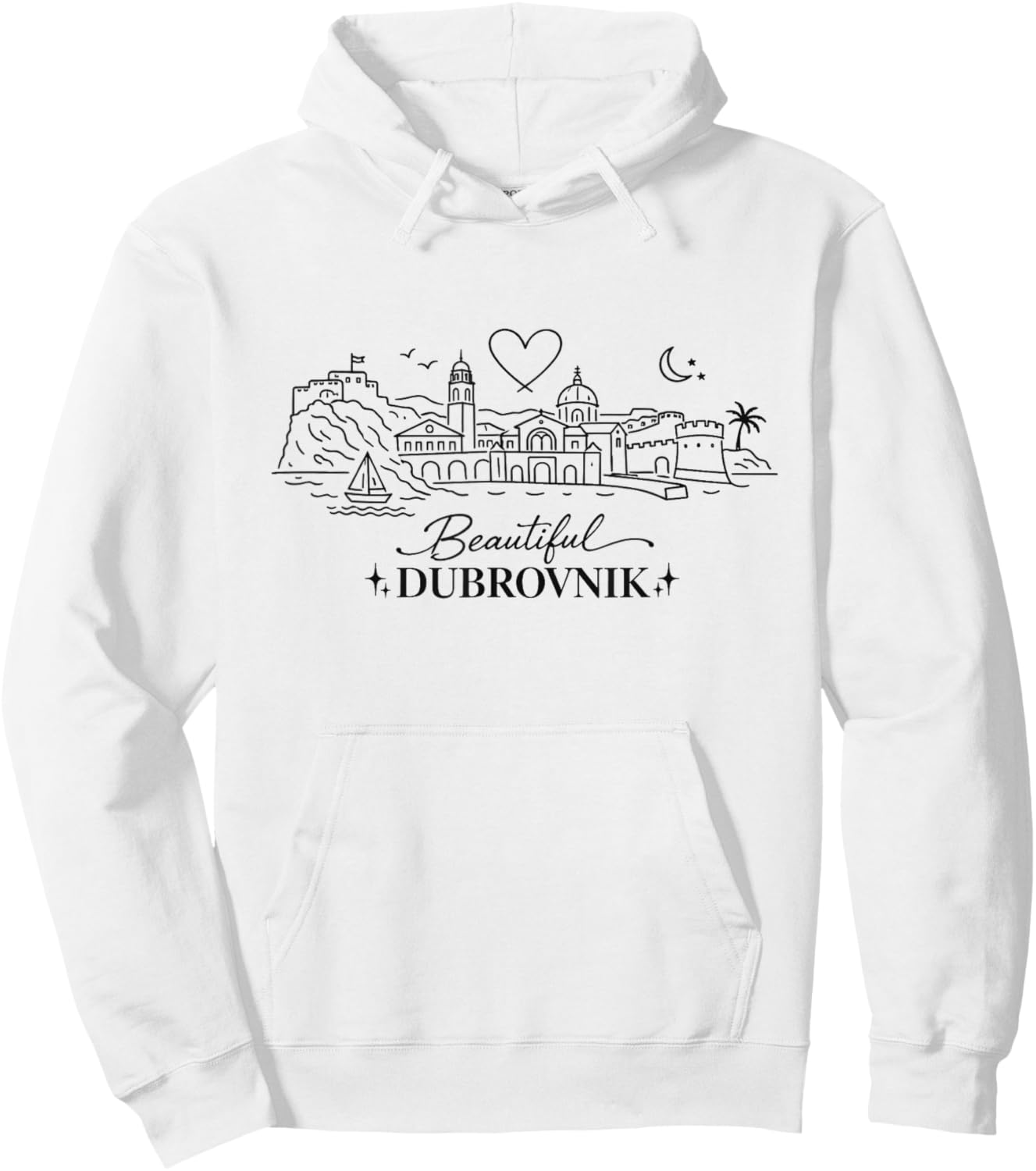 Beautiful Dubrovnik Croatia Travel Hoodie - Hoodie | White