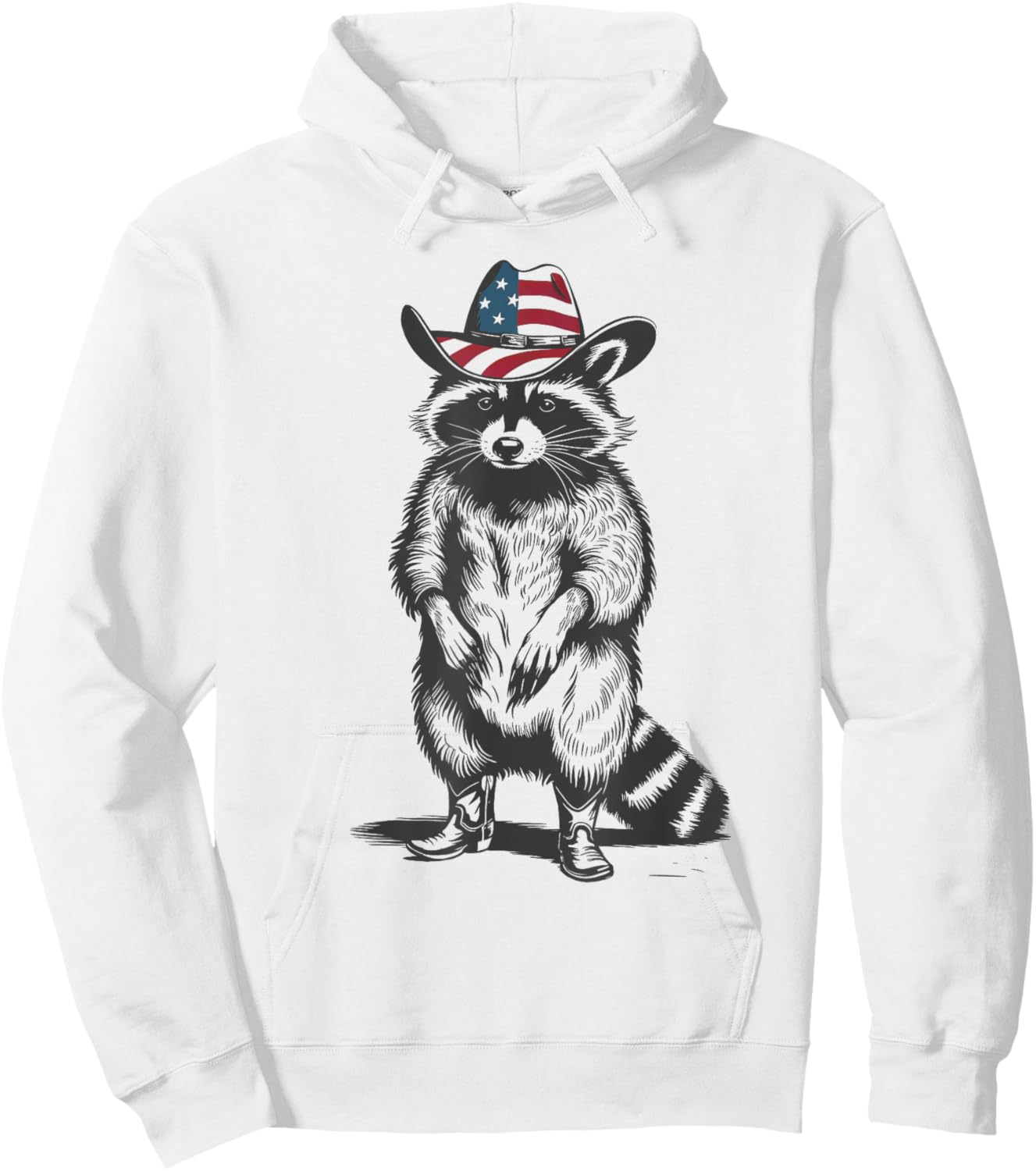 Vintage Racoon Trash Panda Cowboy Western Country Cowgirl Hoodie - Hoodie | White