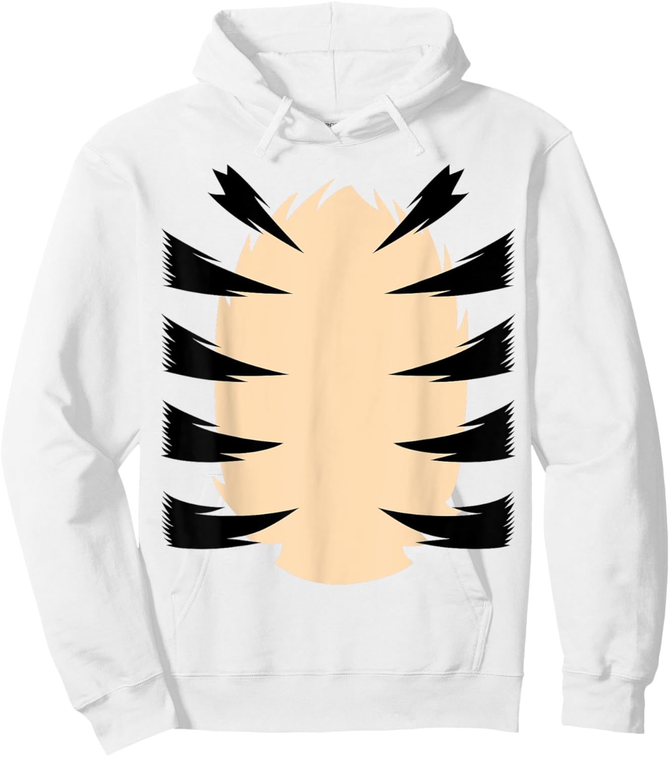 Tiger Stripes DIY Halloween Costume Tiger Belly Orange Tiger Hoodie - Hoodie | White