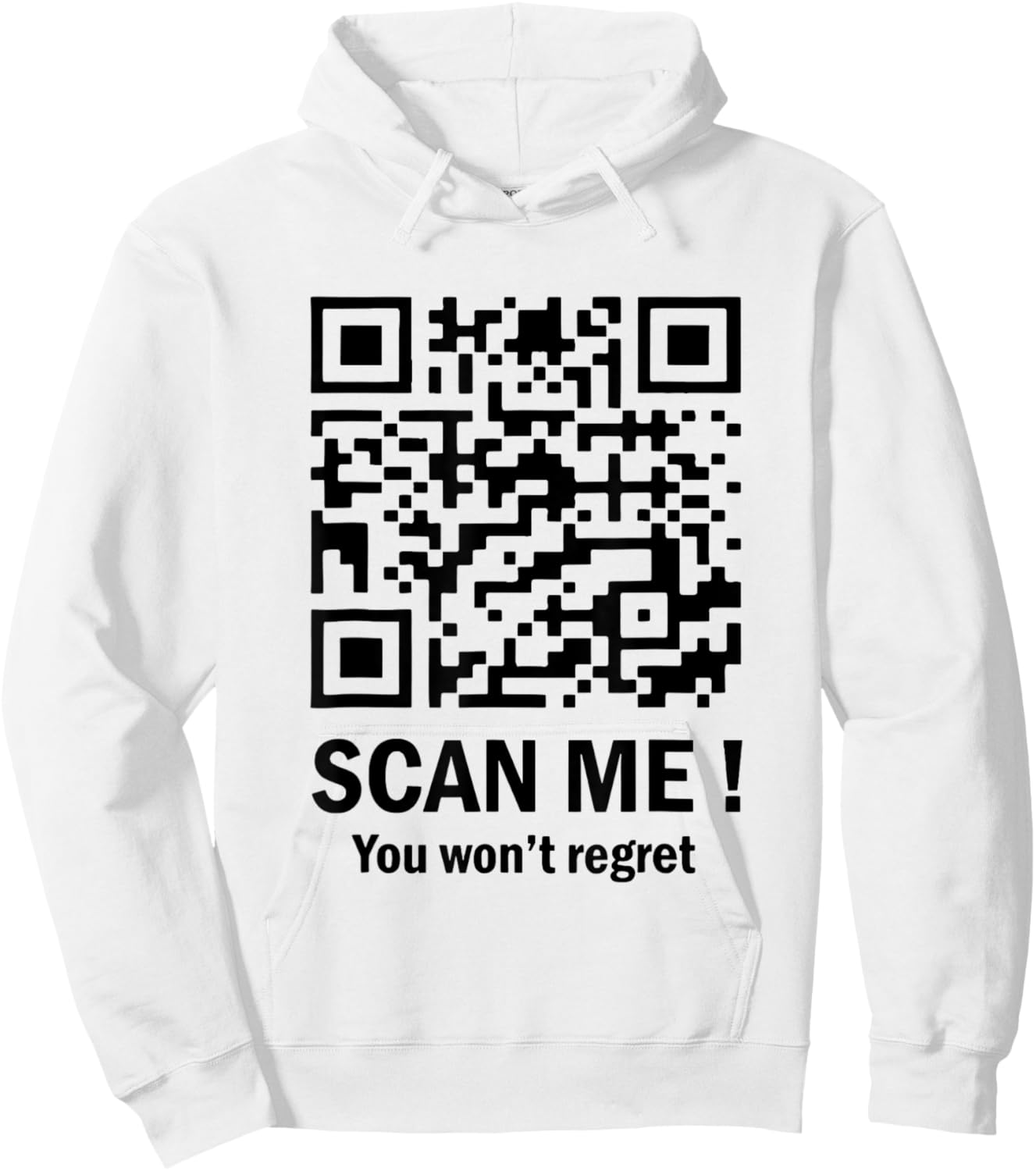 Scan Me You Won't Regret It Funny QR Trump Dance Code Hoodie - Hoodie | White