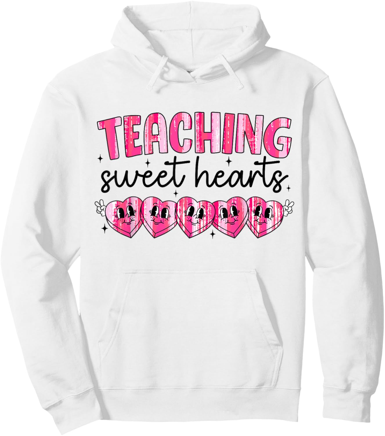 Teaching Sweet Hearts Valentines Day Candy Heart Teacher Hoodie - Hoodie | White