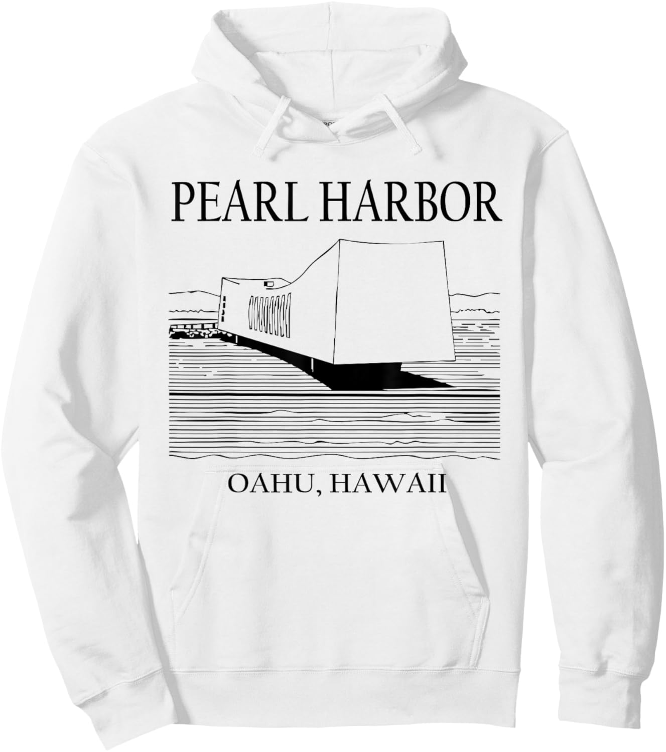 Pearl Harbor Hawaii Minimalist Historic Travel Souvenir Hoodie - Hoodie | White
