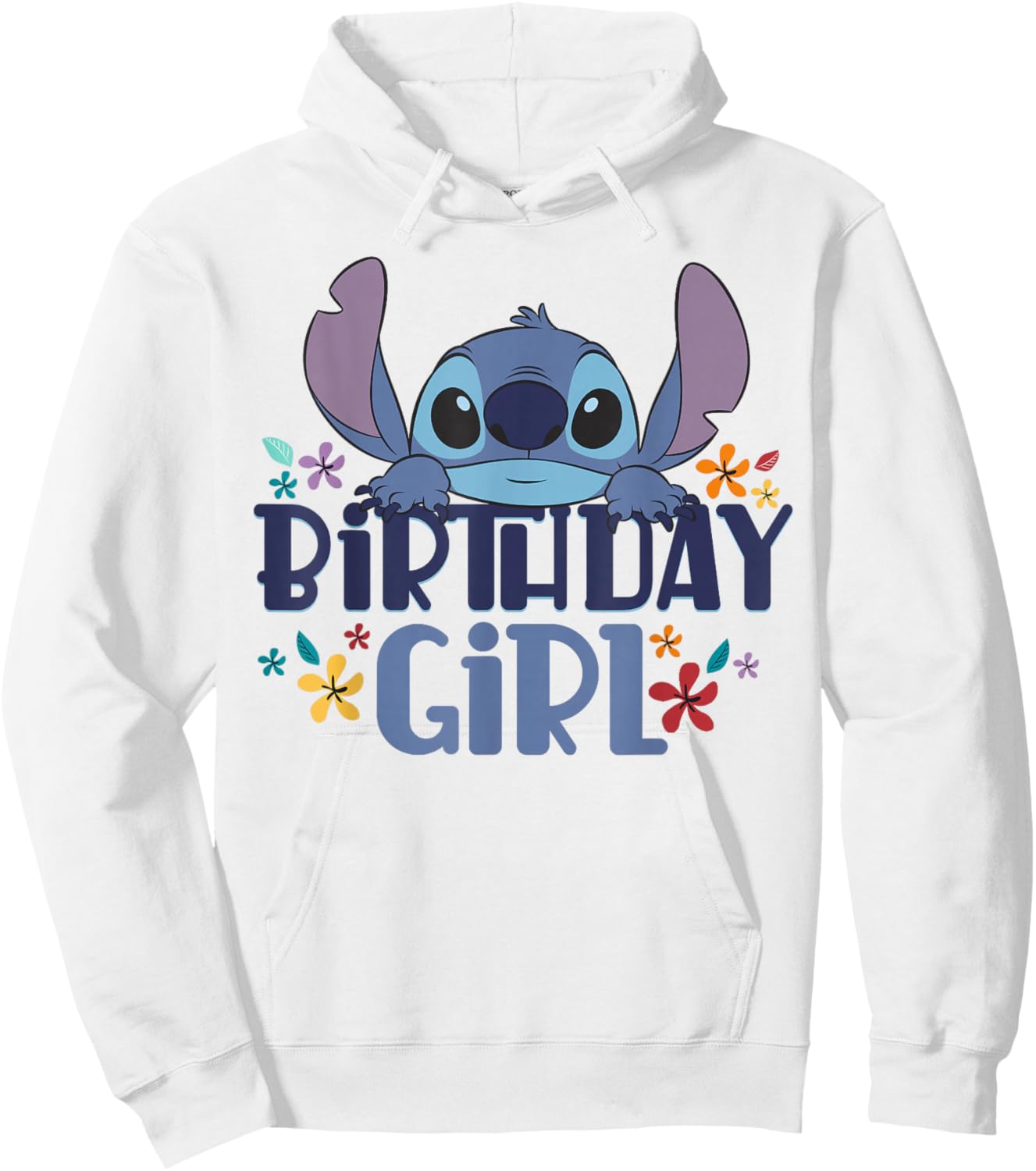 Disney Lilo & Stitch Birthday Girl Retro Floral Logo Hoodie - Hoodie | White