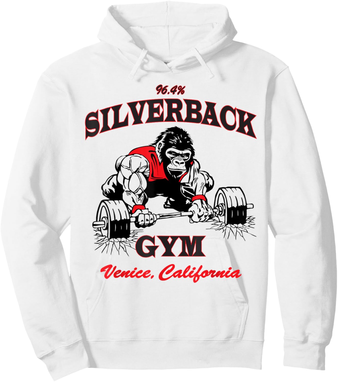 96.4% Silverback gym apparel, body building, gym Venice retr Hoodie - Hoodie | White