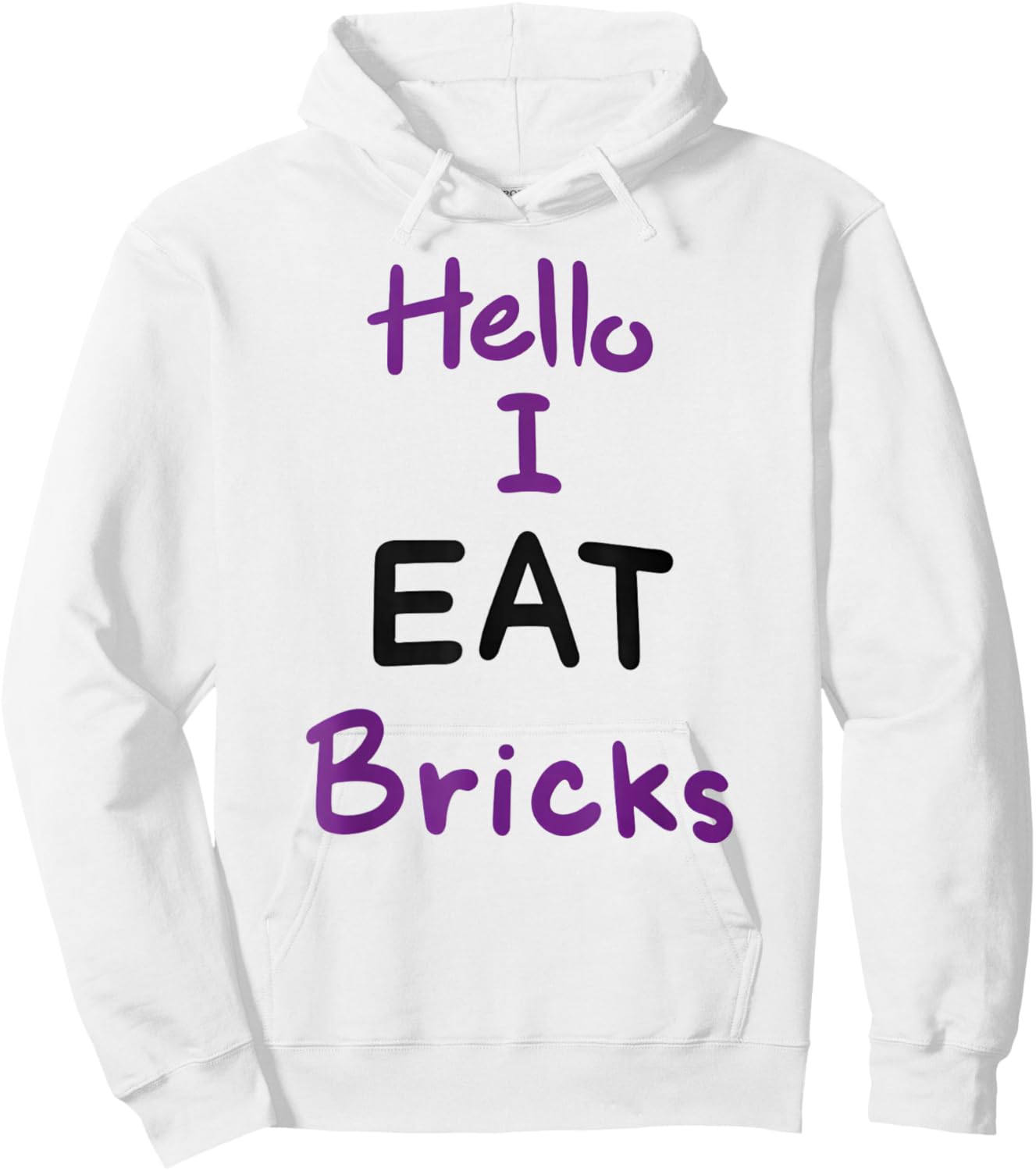 Hello I EAT Bricks Hoodie - Hoodie | White