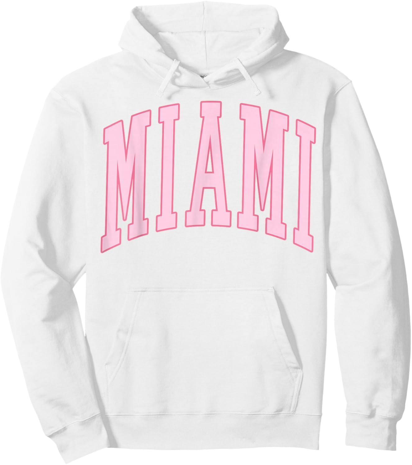 Miami Vintage Preppy Varsity Pink Sports Hoodie - Hoodie | White