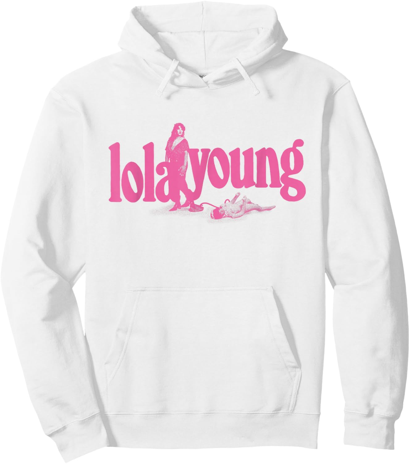 Official Lola Young Pink Logo Hoodie - Hoodie | White