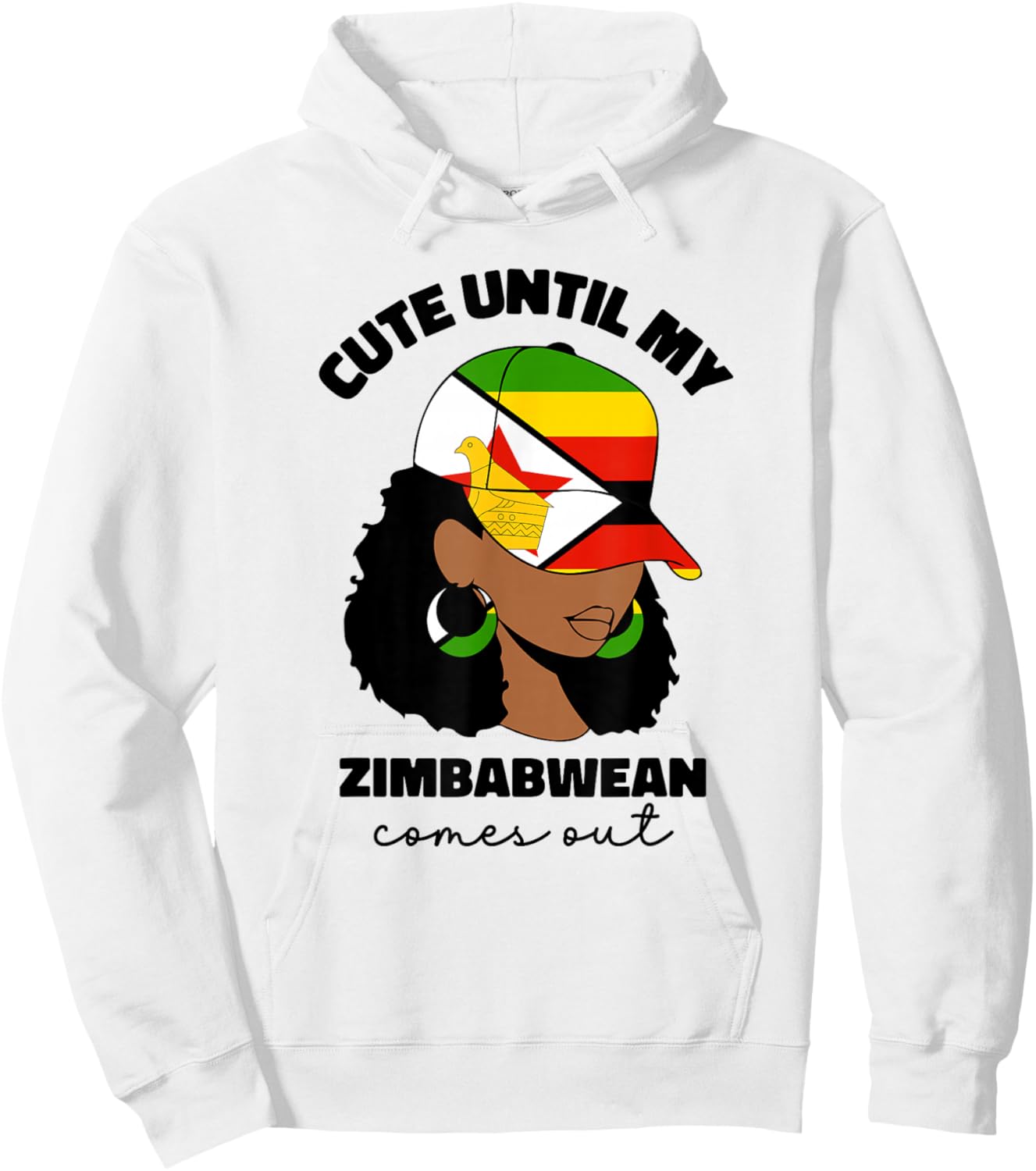 Proud Zimbabwe Flag Girl Zimbabwean Pride Roots Hoodie - Hoodie | White