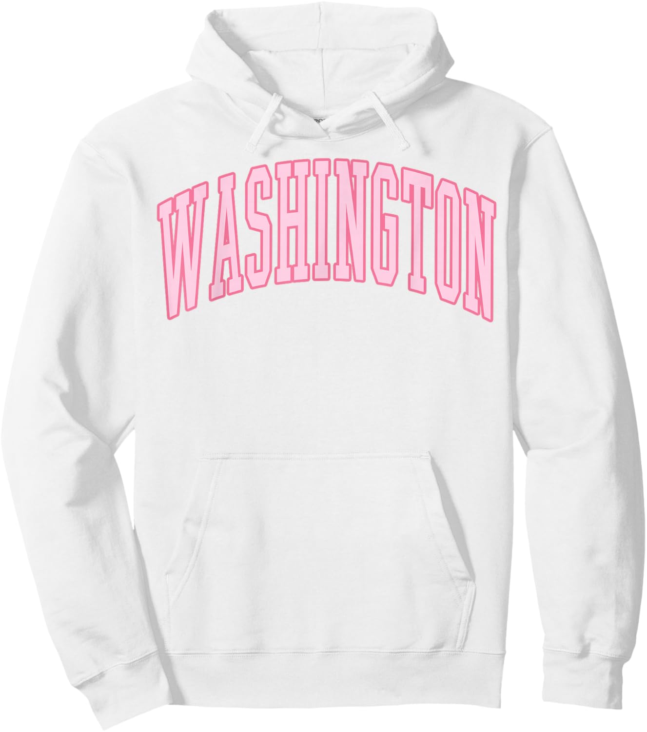 Washington Vintage Preppy Varsity Pink Sports Hoodie - Hoodie | White