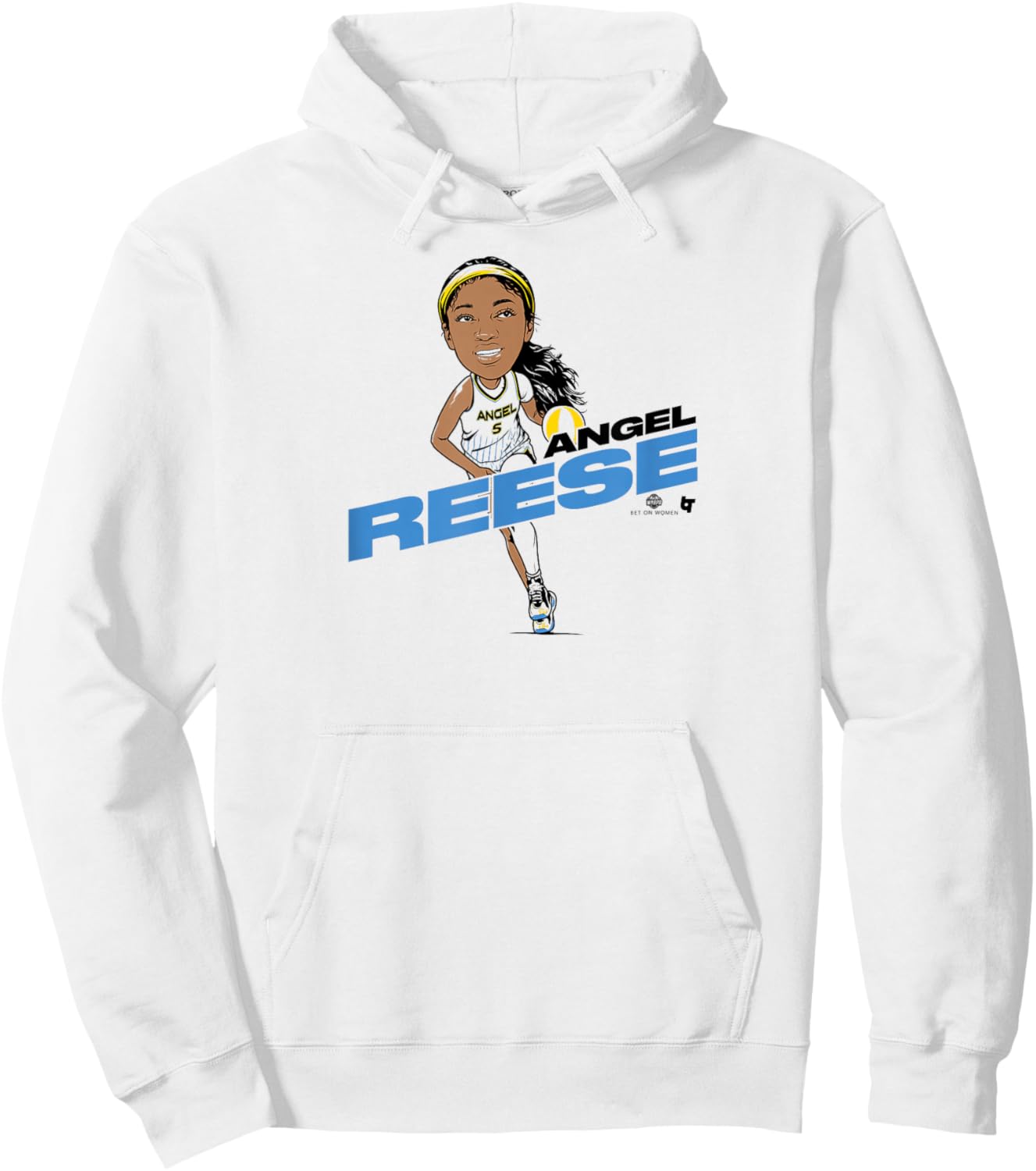 BreakingT Angel Reese Caricature Chicago Basketball Hoodie - Hoodie | White