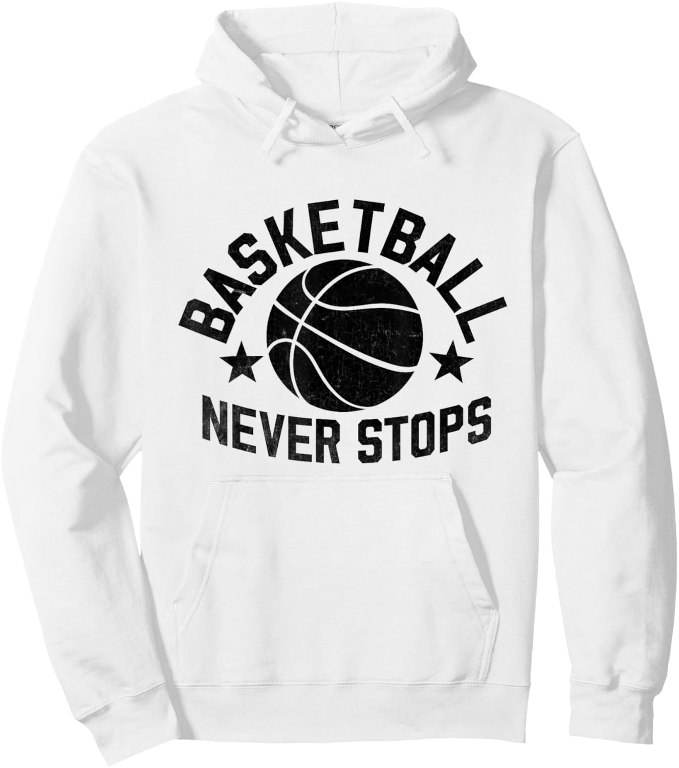 Basketball Never Stops Shoot Court Player Hoodie - Hoodie | White