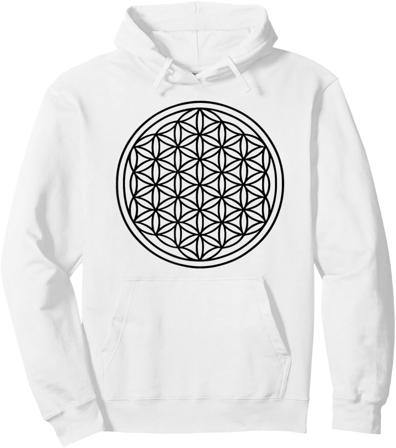 Fleur de Vie Noire - Symbole Géométrie Sacrée Hoodie - Hoodie | White