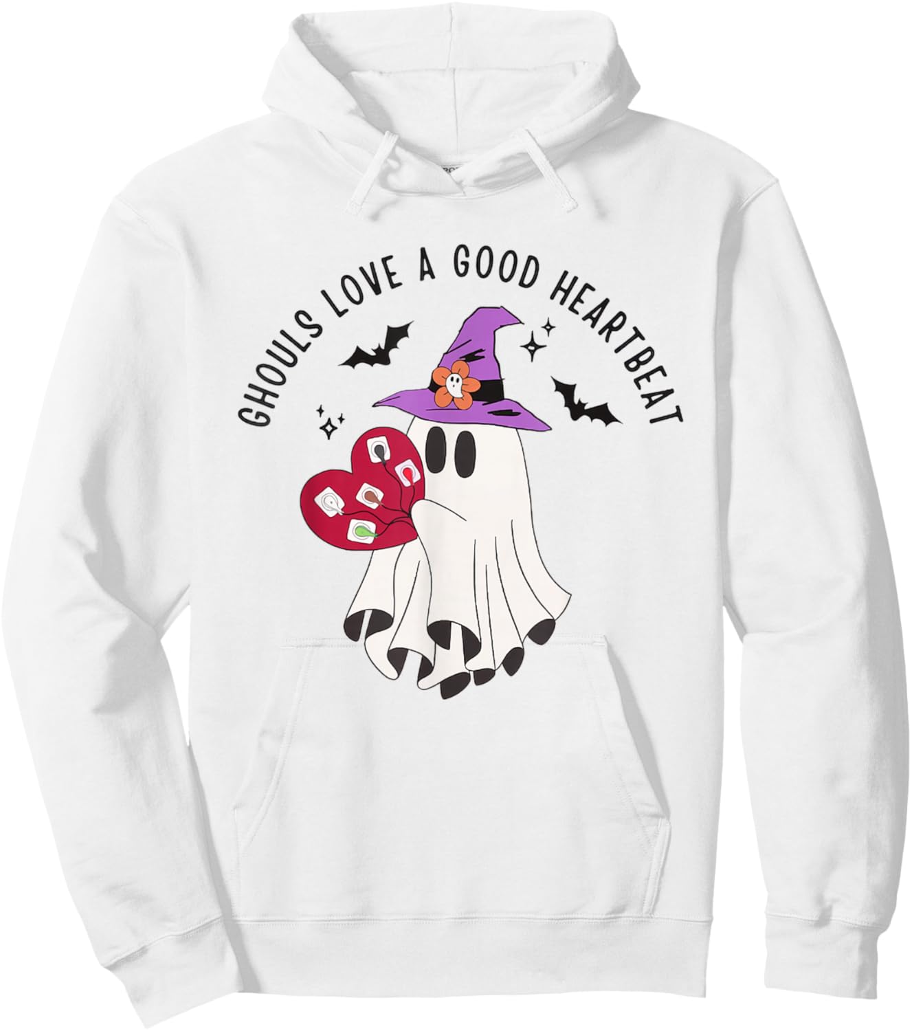 Cardiologist Halloween Cardiology Nurse Telemetry Nurse Ekg Hoodie - Hoodie | White