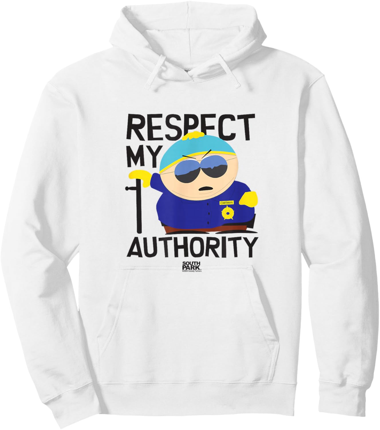 South Park Cartman Respect My Authority Hoodie - Hoodie | White